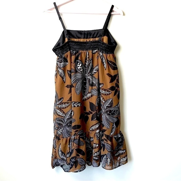 MLLE GABRIELLE Golden Brown Floral Sundress Size Medium - Picture 4 of 8